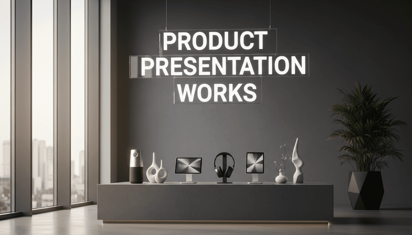 Modern product showcase with elegant display in a sleek exhibition space