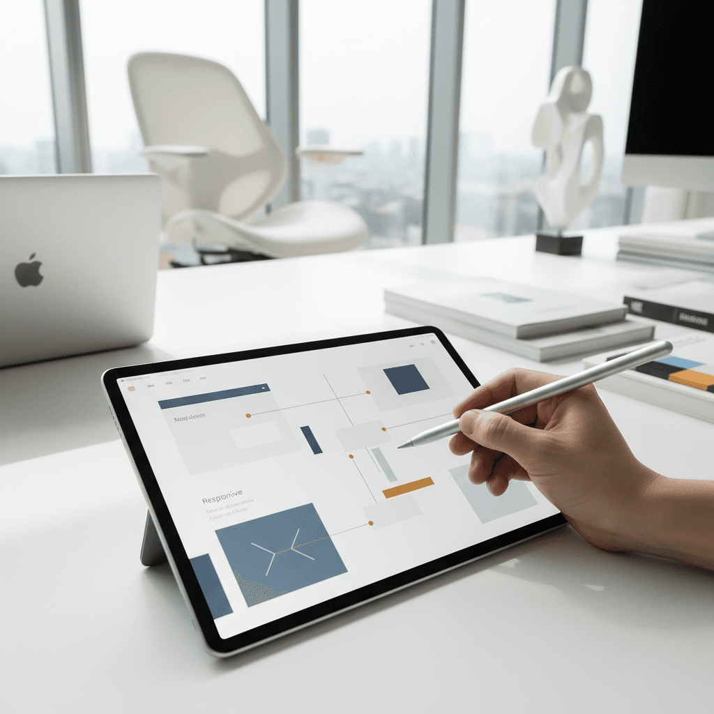 Designer creating product presentation