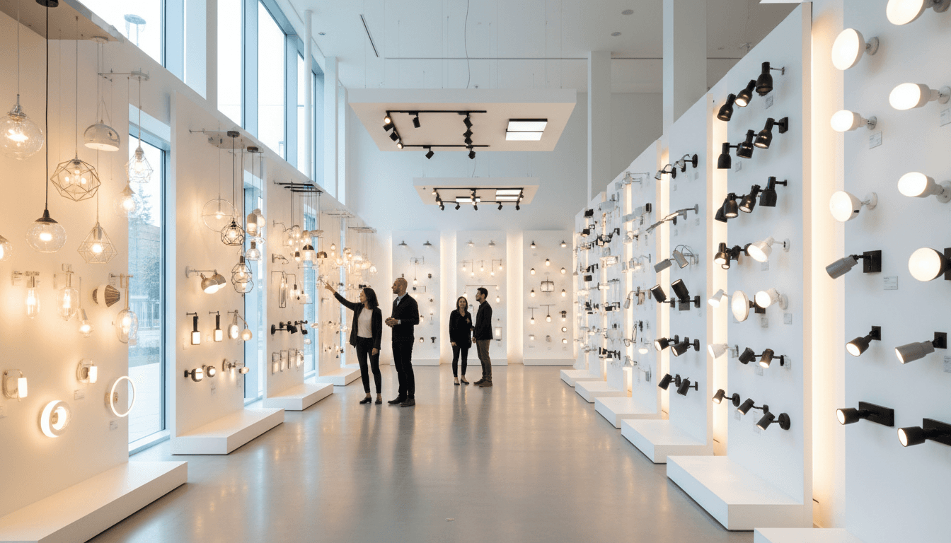 Professional product presentation display with polished setup